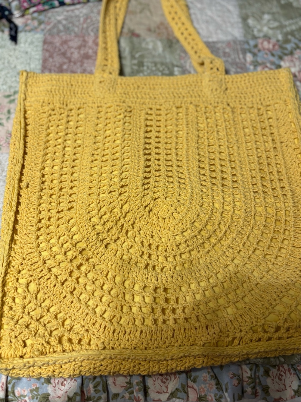 Handcrafted Yellow Crochet Tote Bag - Women